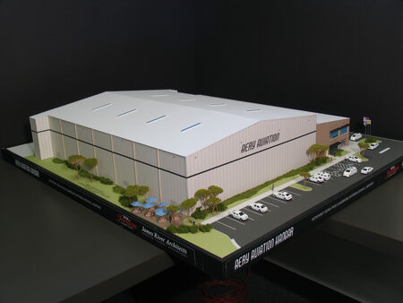 Model of Aery Aviation's New Hangar and Offices in Newport News, VA