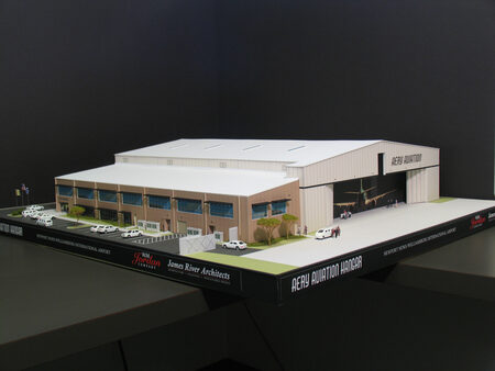 Model of Aery Aviation's New Hangar and Offices in Newport News, VA