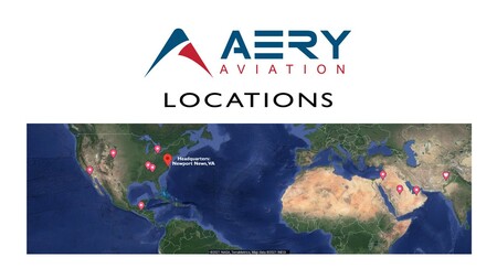 Aery Aviation locations map