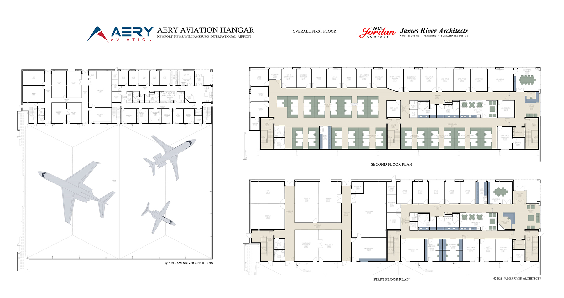 Floorplan of Aery Aviation's New Hangar and Offices in Newport News, VA